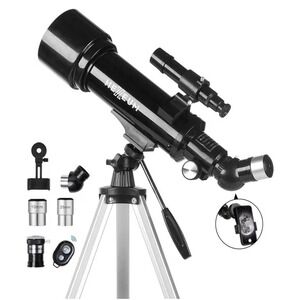 HEXEUM 70mm Astronomical Telescope Refractor Altazimuth Tripod Phone Mount‎